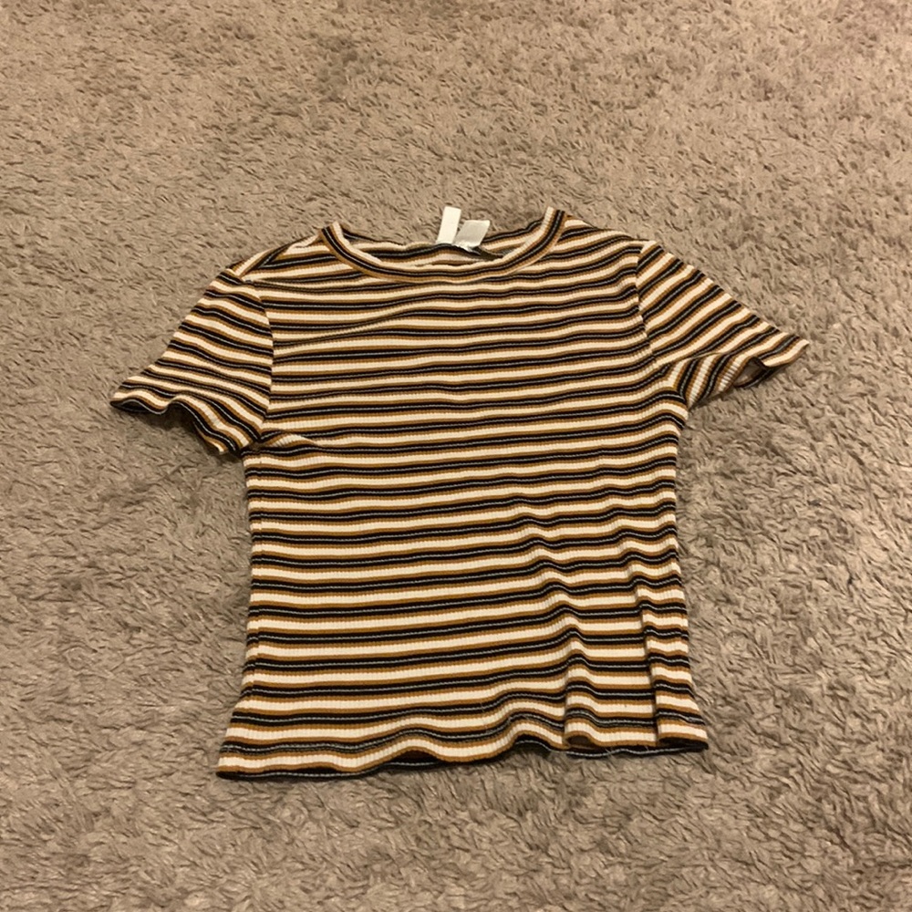 White,Black, Orange. Crop top, tight fitted,Size Small from H&M, Worn once